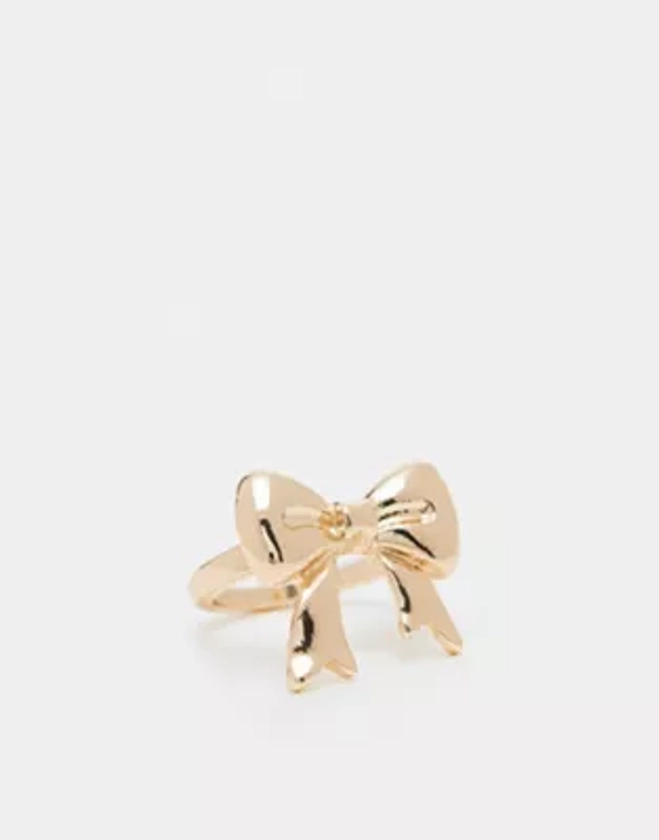 ASOS DESIGN ring with bow detail in gold tone | ASOS