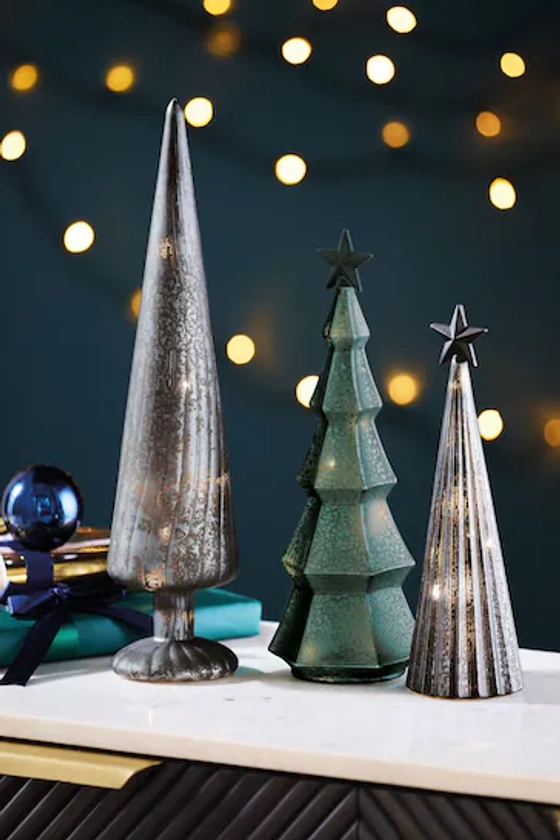 Buy Set of 3 Navy Light Up Glass Christmas Tree Ornaments from the Next UK online shop