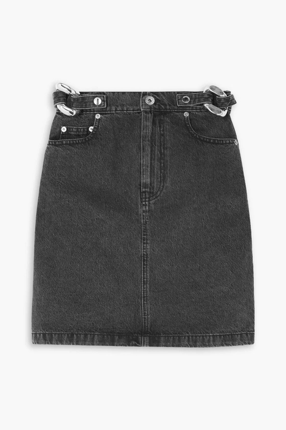 JW ANDERSON Chain-embellished denim mini skirt | THE OUTNET