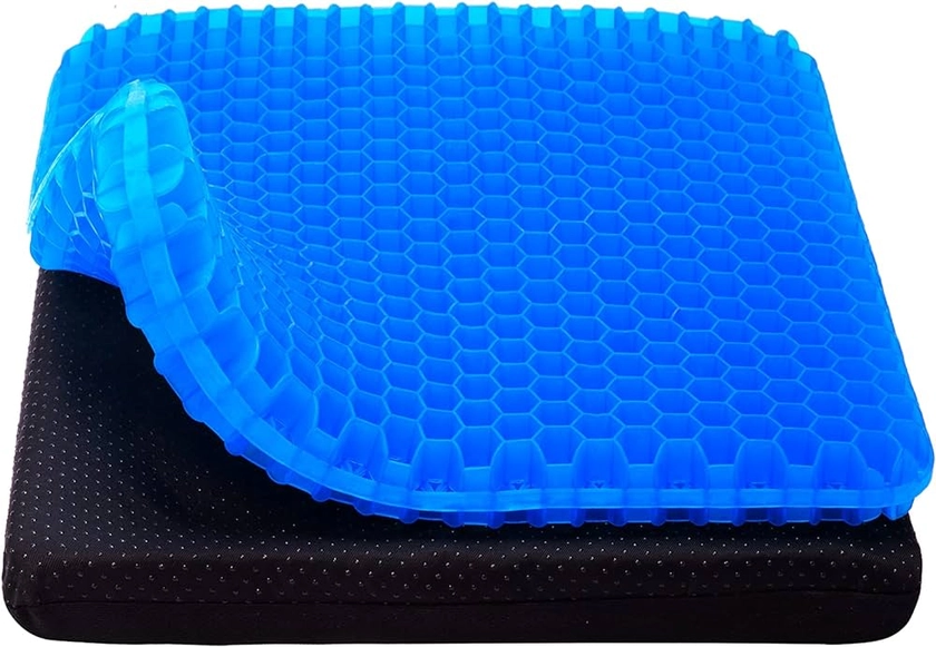 Amazon.com: Cooling Gel Seat Cushion, Thick Big Breathable Honeycomb Design Absorbs Pressure Points Seat Cushion with Non-Slip Cover Gel Cushion for Office Chair Home Car seat Cushion for Wheelchair : Office Products