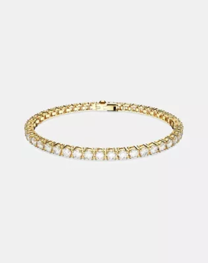 Swarovski matrix tennis bracelet in white rhodium plating | ASOS