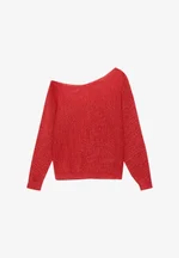 PULL&BEAR ASYMMETRIC NECKLINE - Pullover - red/rouge clair - ZALANDO.FR