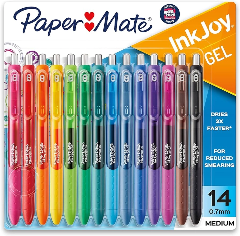 Amazon.com: Paper Mate® Gel Pens | InkJoy® Pens, Medium Point, Assorted, 14 Count : Paper Mate: Office Products