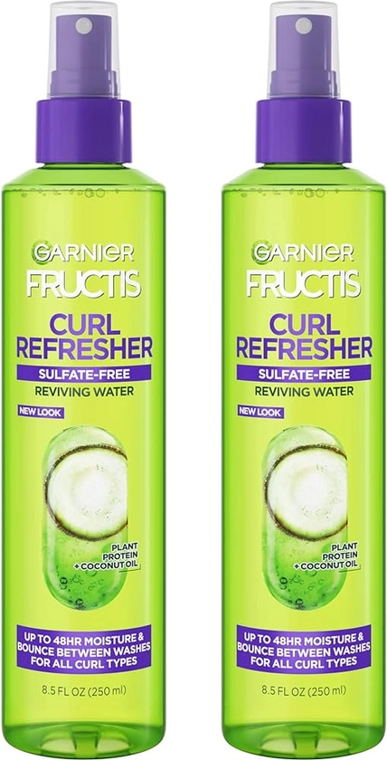 Garnier Fructis Curl Refreshing Reviving Water Spray, Sulfate Free, with Elasto-Protein and Coconut Water, for All Curl Types, 17. fl oz