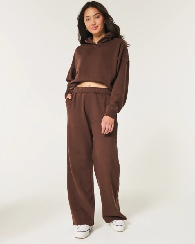 Hollister Feel Good Fleece Wide-Leg Pants