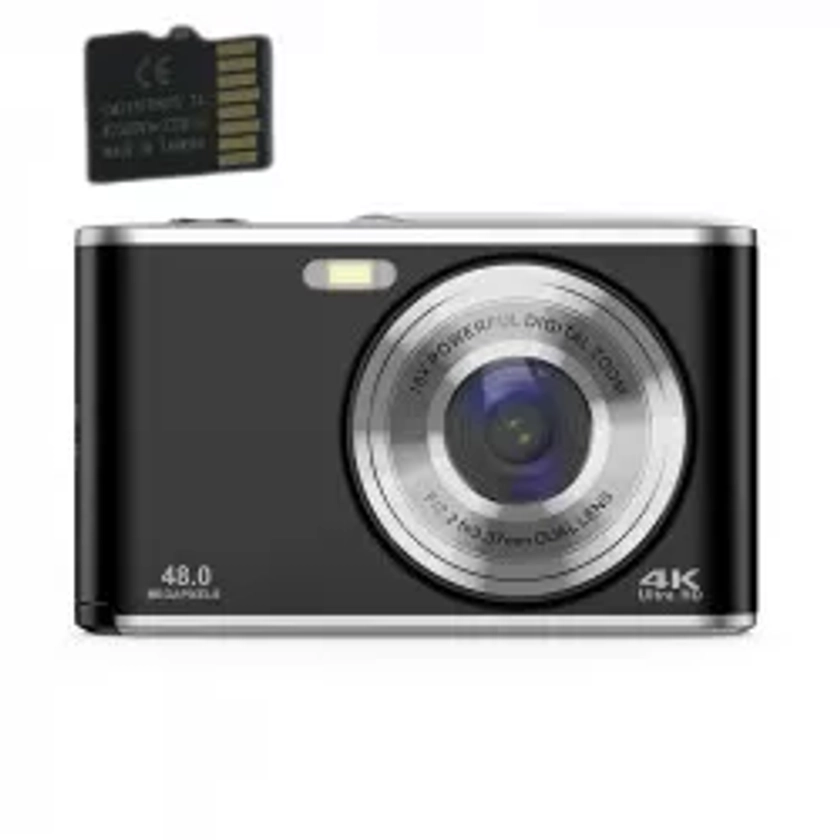 INF Digitale camera 4K 48MP 16x zoom webcam met 32GB geheugenkaart