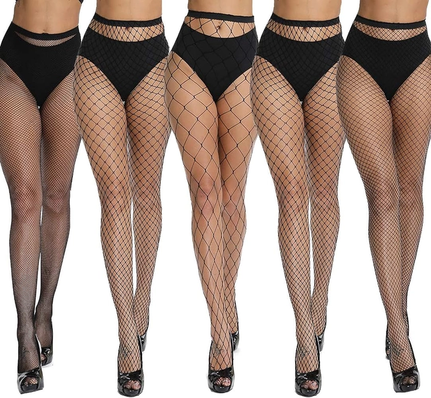 akiido Fishnet Stockings, High Waist Tights for Women, Sparkle Rhinestone Fishnets Party Rhinestone Mesh Stockings Pantyhose