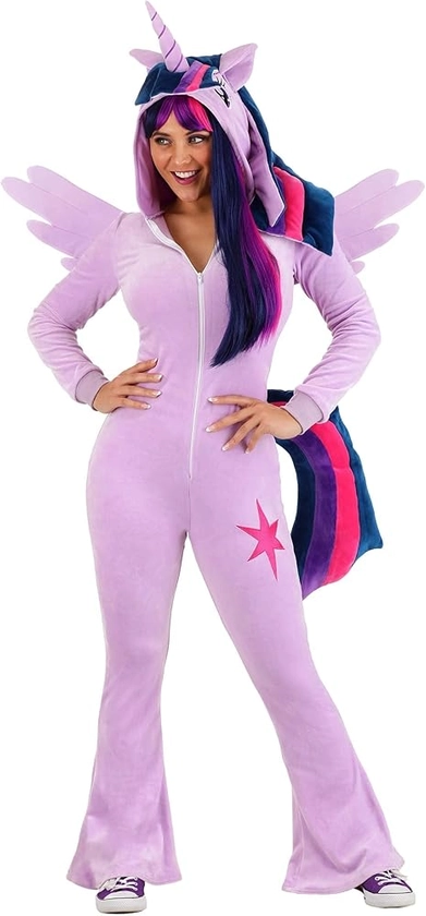 My Little Pony Twilight Sparkle Costume Purple Winged Unicorn Jumpsuit with Wings, Tail