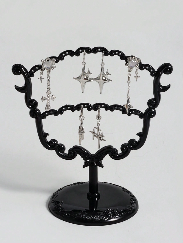 ROMWE Goth 1pc Gothic Style Black Butterfly Earring Jewelry Display Stand