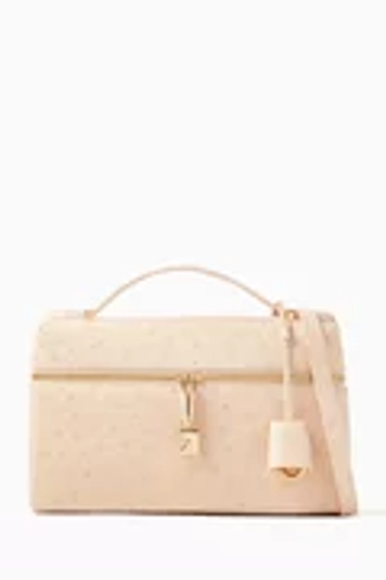 Buy Loro Piana Neutral Extra L27 Saddle Bag in Ostrich Leather Online for Women | Ounass UAE