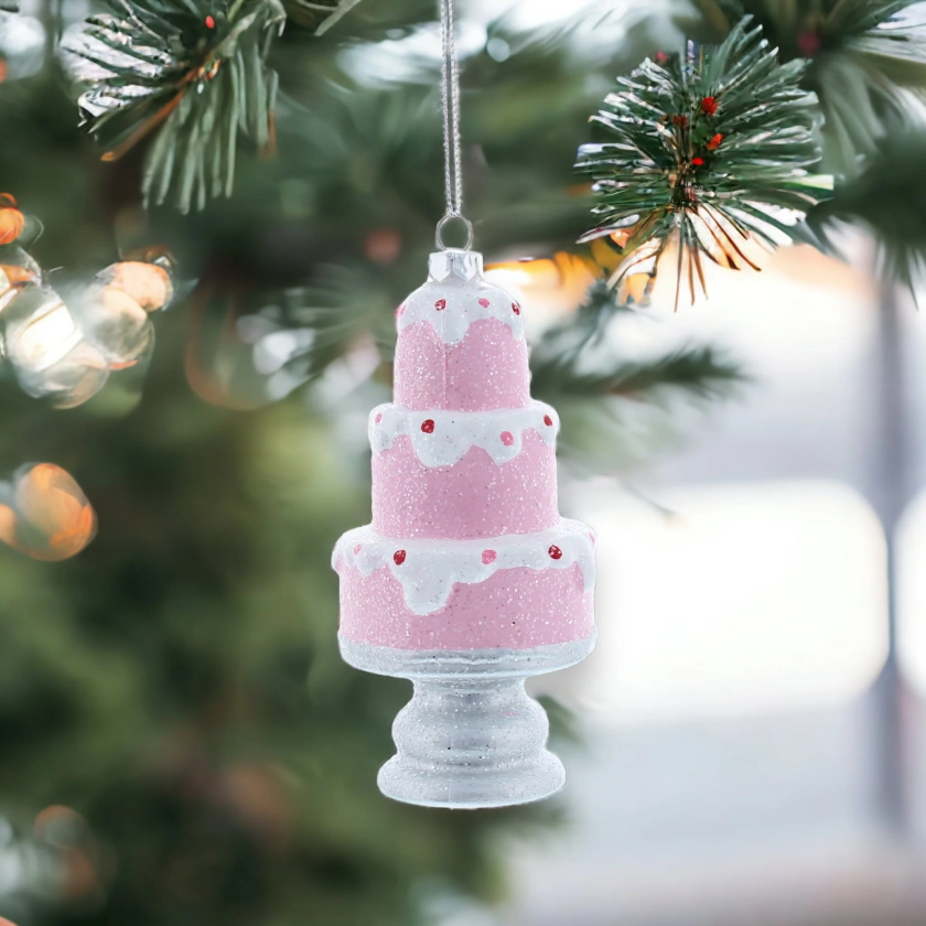 Pink 3 Tiered Cake on Stand Hanging Decoration