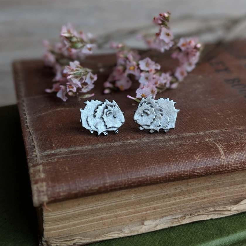 Boucles d'oreilles cochon d'Inde (clous en étain), bijoux cochon d'Inde, cadeaux cochon d'Inde, cochons d'Inde, amoureux des cochons d'Inde, cadeaux pour amoureux des cochons d'Inde