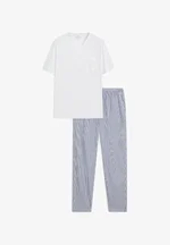 Massimo Dutti STRIPED SHORT SLEEVE - Pyjama - white/blanc - ZALANDO.FR