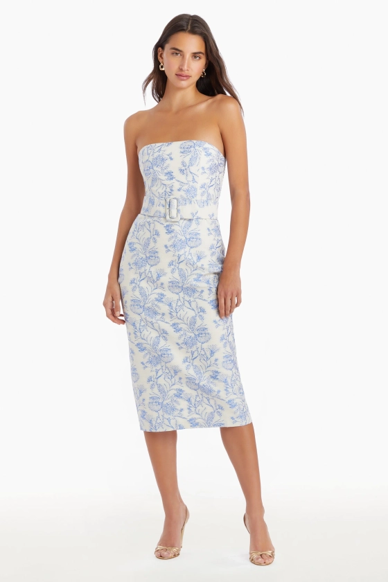 Fae Midi Dress In Toile Brocade