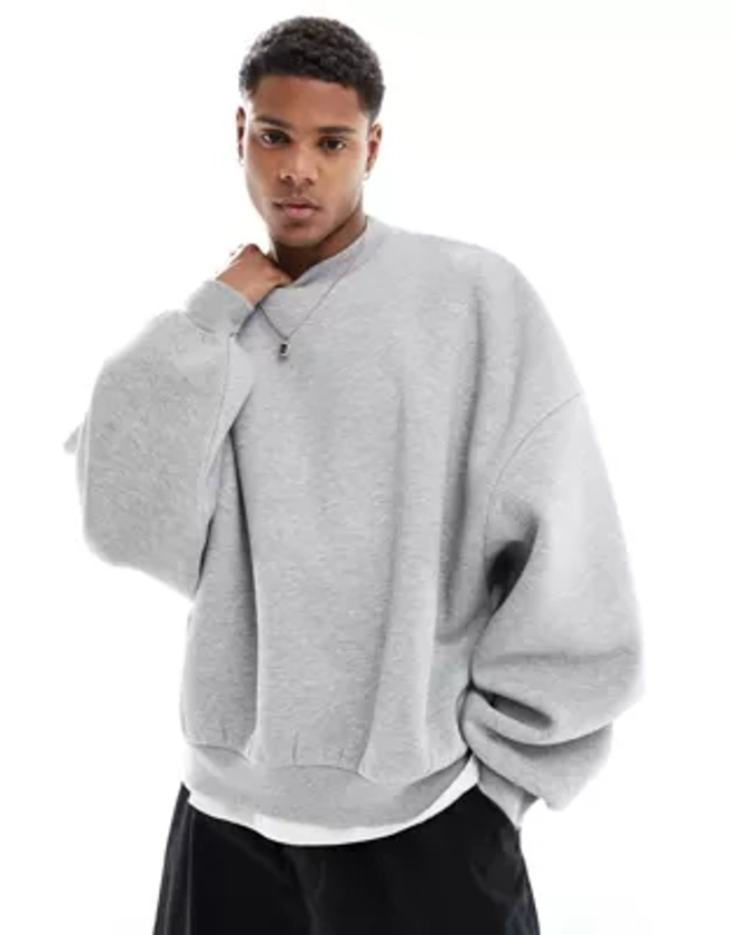 ASOS DESIGN extreme oversized sweatshirt in grey marl