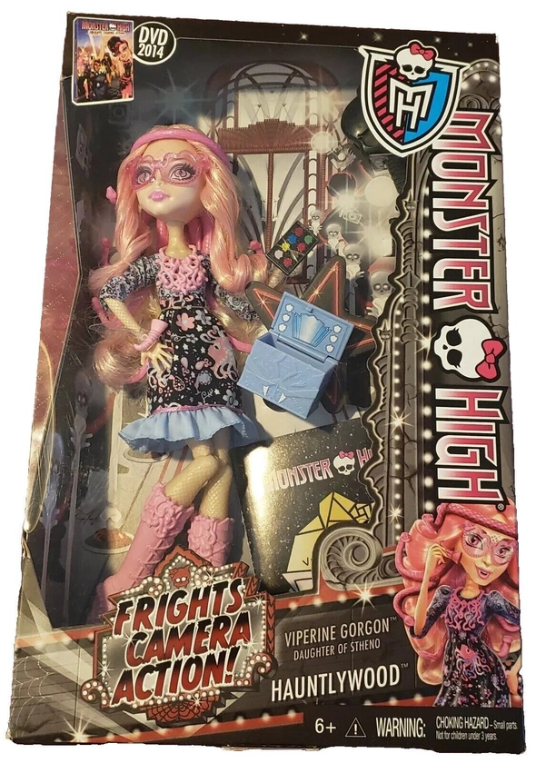 2013 Monster High Viperine Gorgon Doll Frights Camera Action NIB