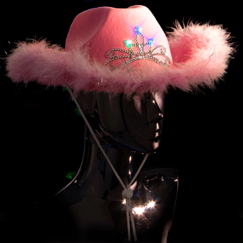 Pink Premium LED Cowboy Hat