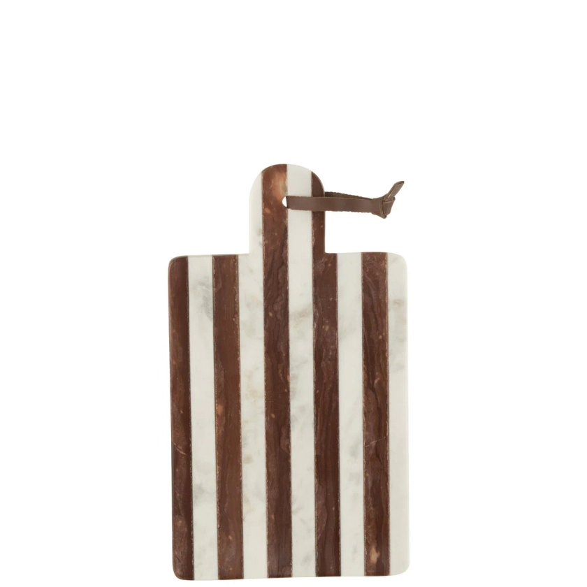 TARA - Planche à découper rectangle blanche/marron  marbre - 41 cm