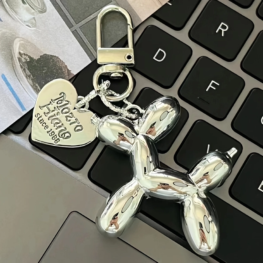 1pc Love Balloon Dog Keychain, Couple Key Chain Bag Pendant Cool Ornament