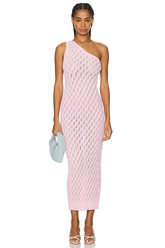 SNDYS Claire One Shoulder Maxi Dress in Pink | REVOLVE