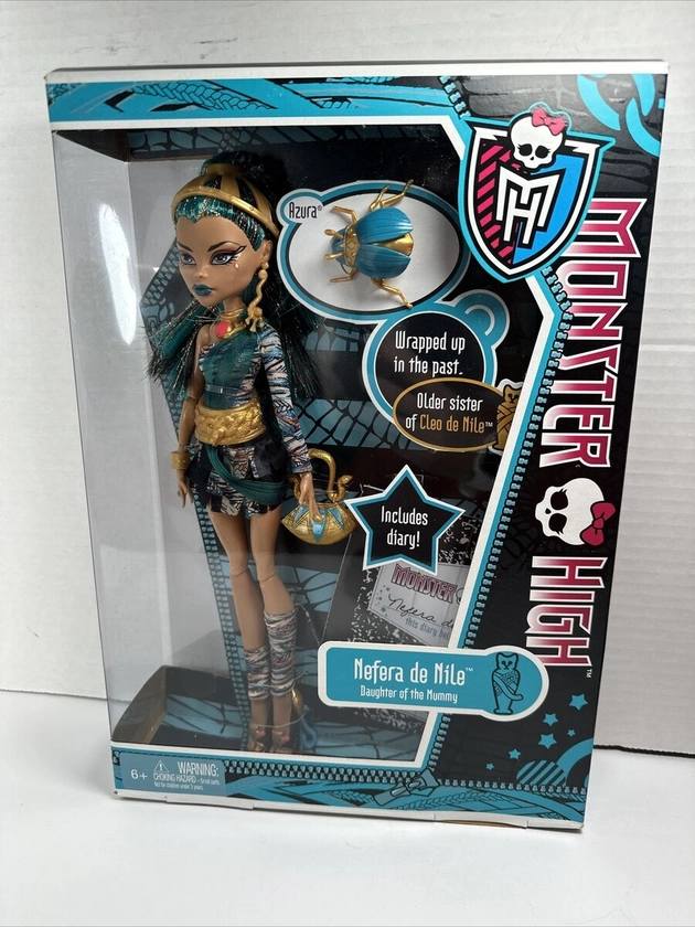 Monster High Doll Nefera de Nile Daughter of Mummy 2011 First Wave Teal NIB