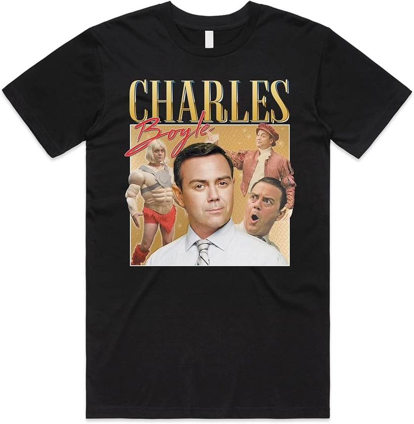 Sanfran Clothing Charles Boyle Homage Top Funny Brooklyn Nine Show Retro Jake Peralta Gift T-Shirt Small/Black : Amazon.co.uk: Fashion