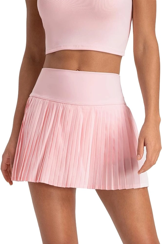 altiland Womens' Cool Feeling Pleated Tennis Athletic Running Mini Skirts with Shorts 3"