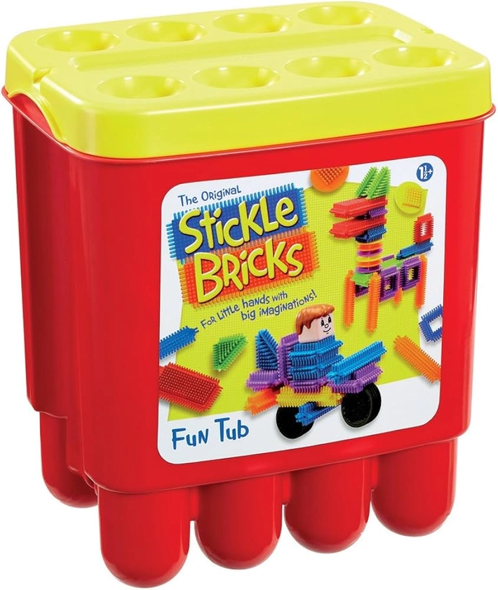 Stickle Bricks Fun Tub - Inspire Creativity and Motor Skills, Safe and Durable Construction Toy, Versatile Play Possibilities, Convenient Storage, Suitable for Ages 18 Months+ : Amazon.co.uk: Toys & Games