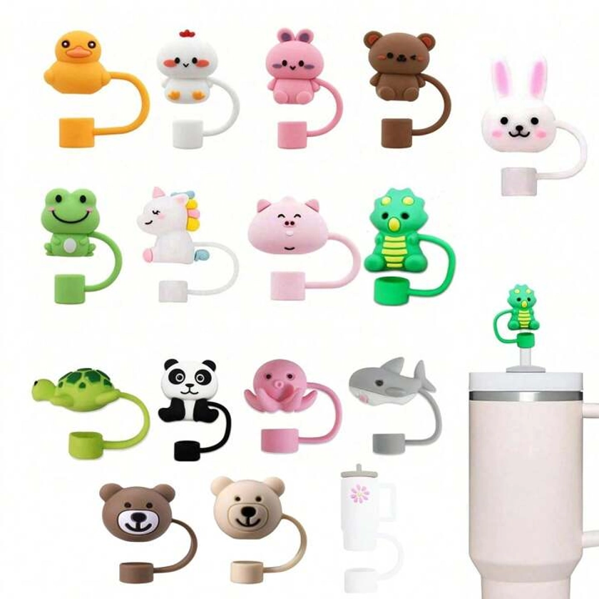 1pc Straw Cover For  Cup,10mm Bear Straw Covers Compatible With  30&40oz And Simple With Handle Tumbler With Handle,Silicone Straw Topper Caps For  Cups Accessories