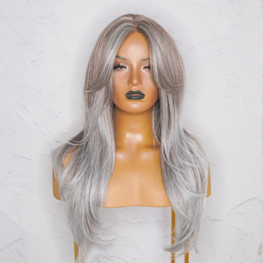 SELENE Ash Grey Lace Front Wig | Milk & Honey