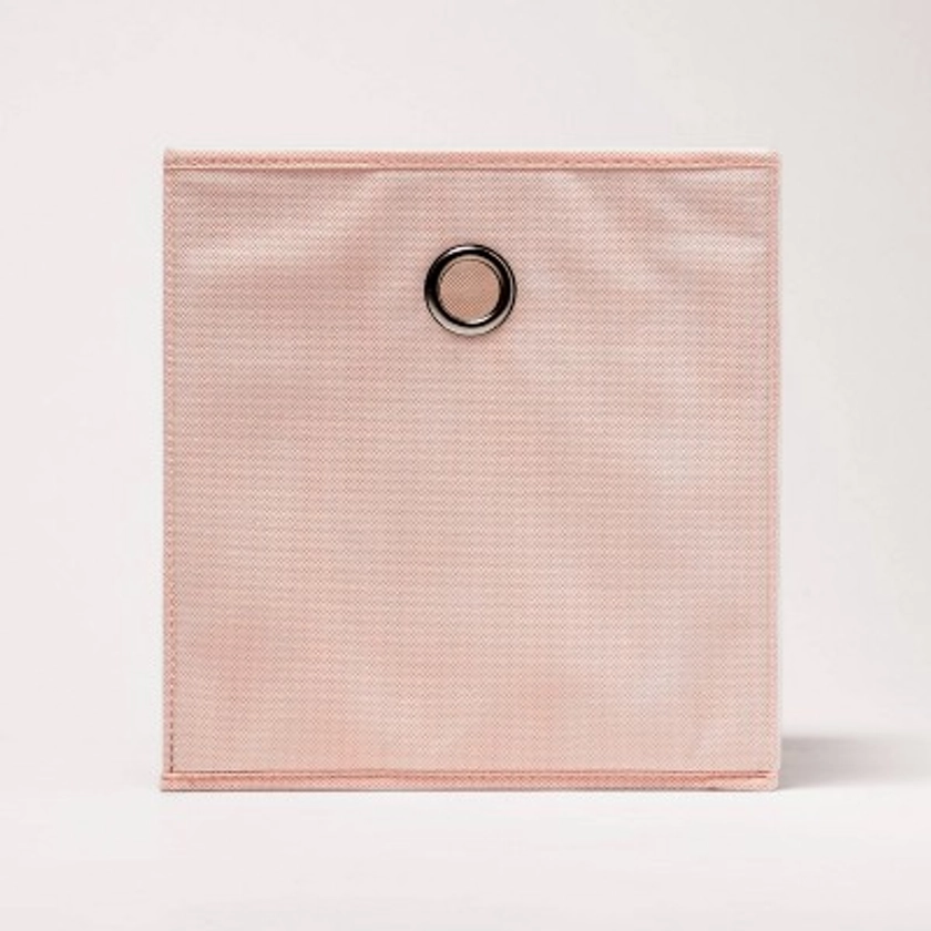 11" Fabric Cube Storage Bin Peach Blush - Room Essentials™: Collapsible, Lightweight, for Books & Toys