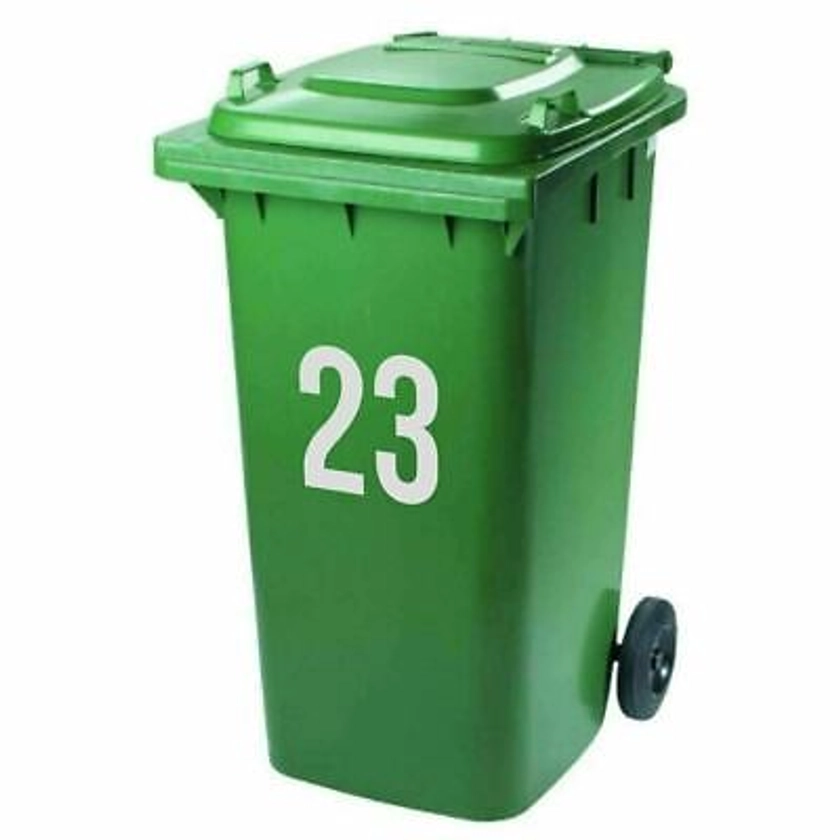 2 x House Number Stickers for Wheelie Bin (Available in Black or White Gloss) | eBay