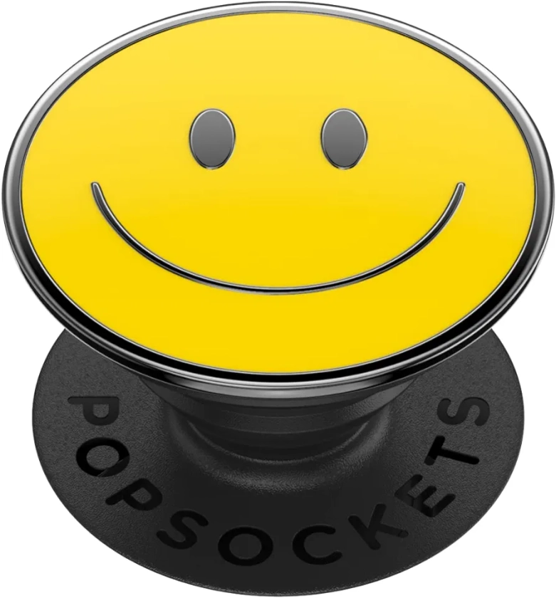 PopSockets Phone Grip with Expanding Kickstand, Enamel Graphic - Be Happy
