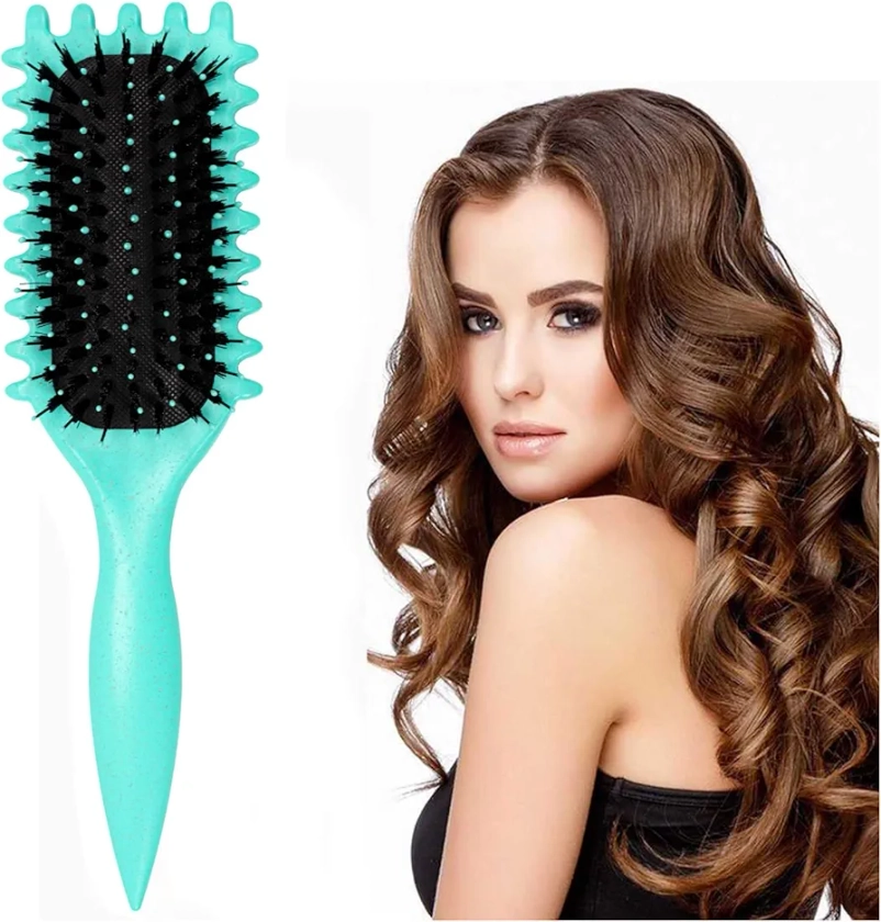 Curl Brush, Curl Defining Brush for Curly Hair, Boar Bristle Hair Brush Curling Roll Comb for Women Girls, Styling Brush for Detangling Shaping and Defining Curls (Green) : Amazon.co.uk: Beauty