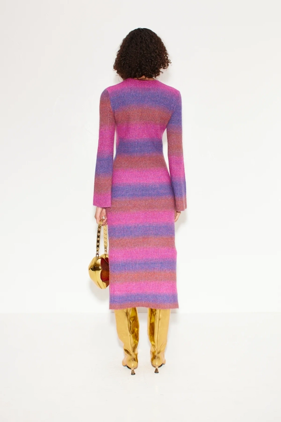 Axon Dress in Distorted Stripe