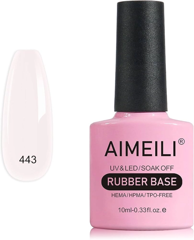 AIMEILI 5 en 1 Rubber Base Coat Vernis Semi Permanent Gel Nude Gel Polish UV LED Renforcement et Réparation de Manucure, Colle de Décorations - 10ml (443) : Amazon.fr: Beauté et Parfum