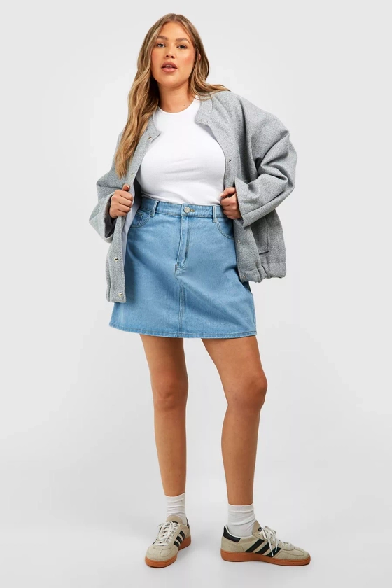 Plus Denim Skirt