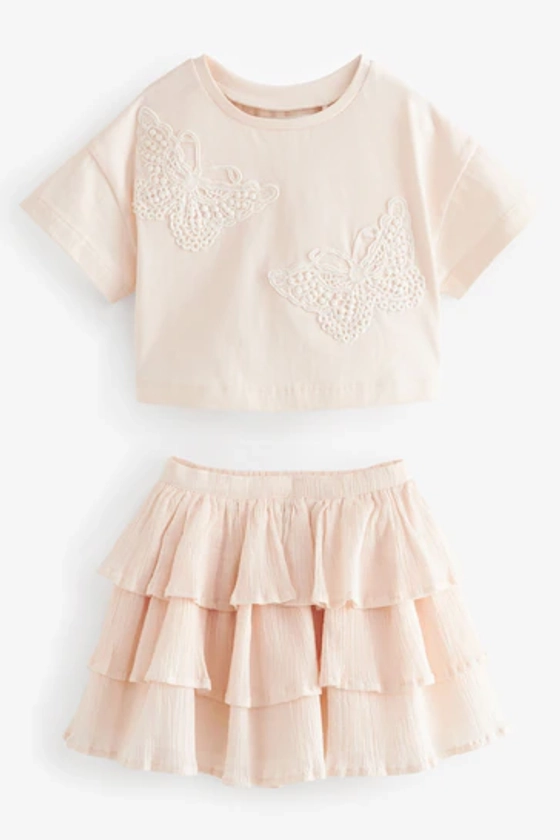 Buy Cream Skirt & T-Shirt Set (3mths-7yrs) from the Next UK online shop
