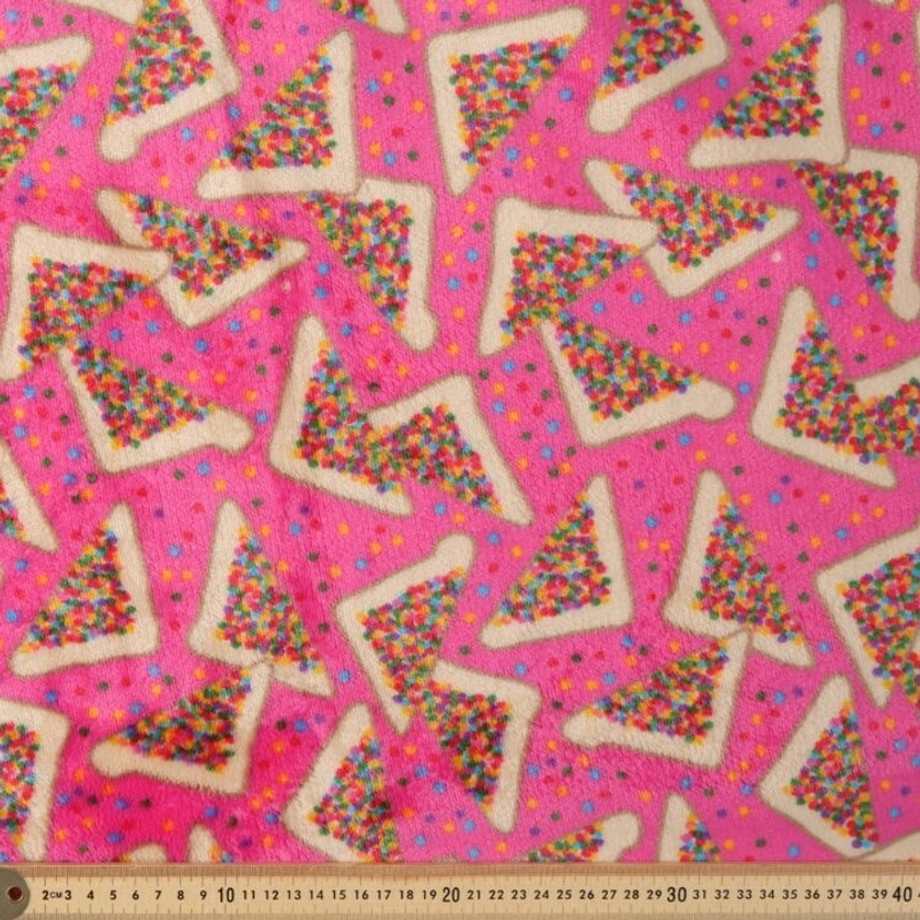 Laura Wayne Fairy Bread 147 cm Cozy Fleece Fabric Pink
