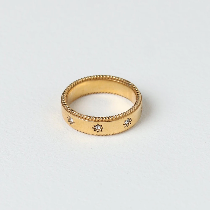 Setted Star Ring - Gold