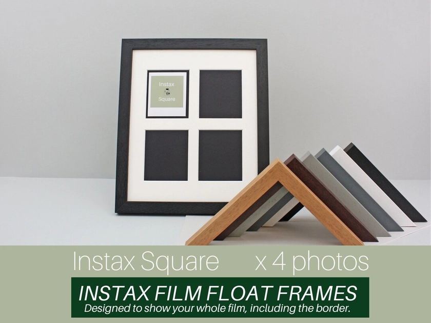 Instax Film Float Frame Suits Four Instax Square Films Wooden Photo Frame Showing the Entire Photo, Including Border. Stand or Hang. - Etsy