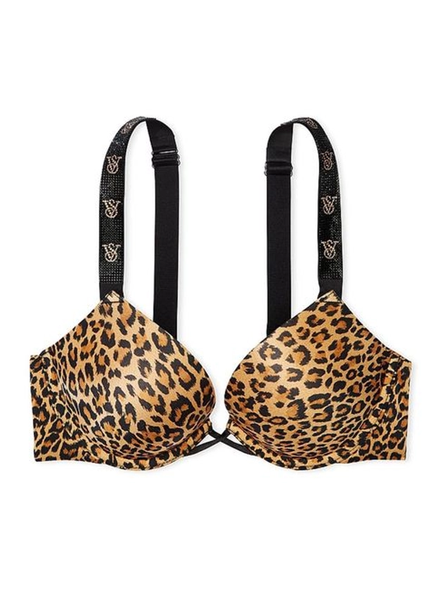 Buy Leopard Brown Bombshell Add 2 Cups Push Up Shine Strap Bra from the Victoria's Secret UK online shop