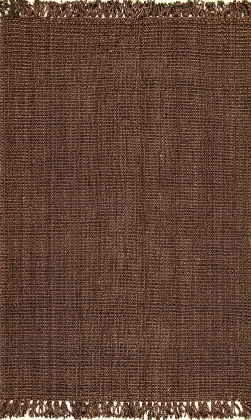 Chunky Jute Tasseled Rug | Chocolate