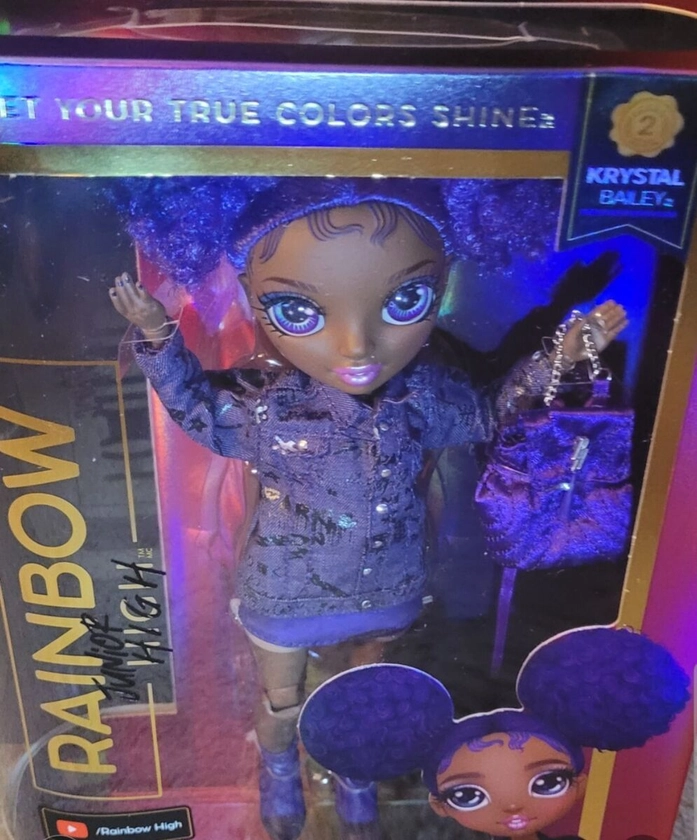 Rainbow High Jr High Krystal Bailey Purple Fashion Doll w/Accessories, Beautiful