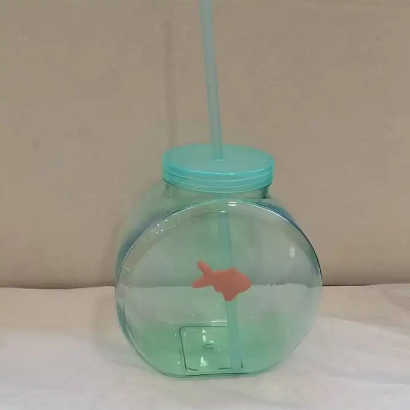 Playground Fish Bowl Cup Tumbler Large Capacity Plastic Sports straw water bottle 1200ml | Alibaba.com