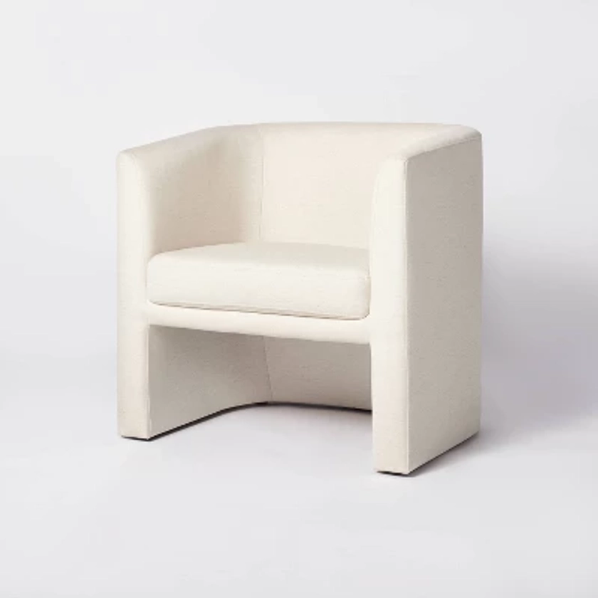 Vernon Upholstered Barrel Accent Chair Natural Linen: Chic, Comfortable Seating - Threshold™ designed with Studio McGee