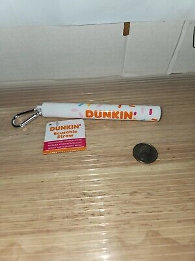 Extendable ; Dunkin Reusable Straw Comes with a Carrying Case and Cleaning Brush