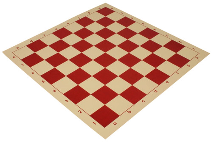 Club Vinyl Rollup Chess Board Red & Buff - 2.375" Squares