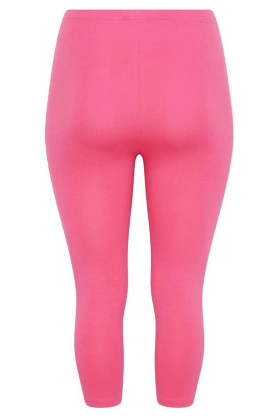 YOURS FOR GOOD Plus Size Bright Pink Cropped Leggings