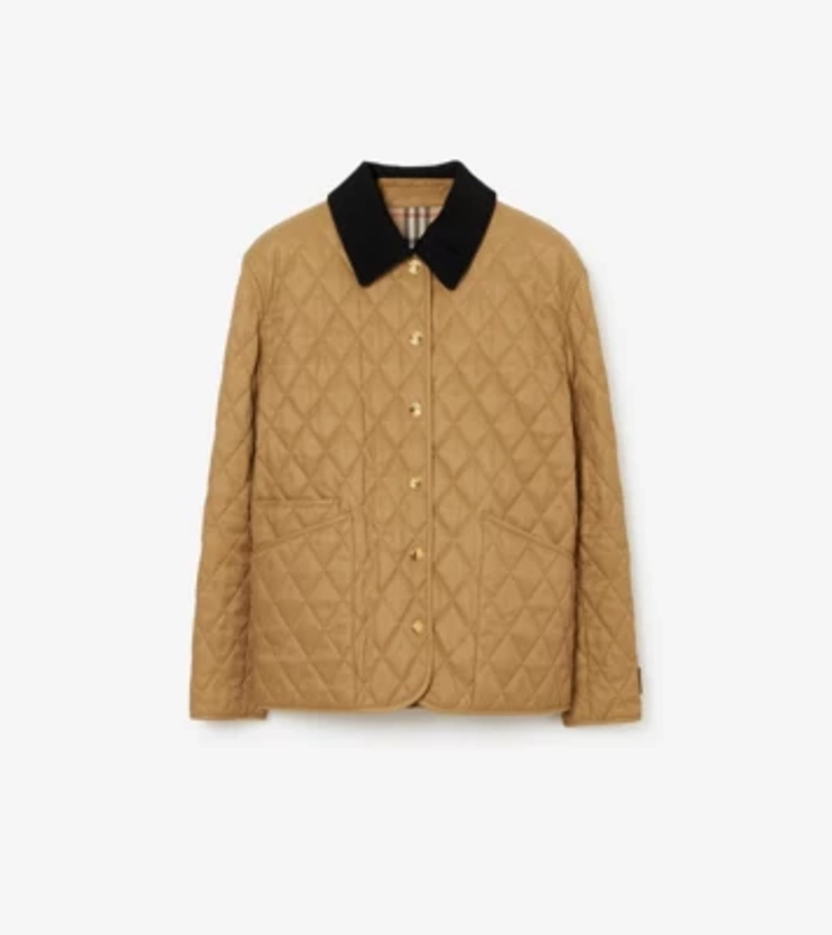 Veste de campagne matelassée (Camel) - Femme, Nylon | Site officiel Burberry®